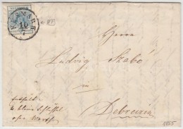 1855 9kr MP III. Jó / Szép Szélekkel, Lemezhibával Levélen (teljes Tartalommal)... - Other & Unclassified