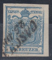 O 1850 9kr MP III. Szép Szélekkel, Bal ívszéllel, Lemezhibával / With Nice... - Other & Unclassified