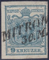 O 1850 9kr HP IIIa Jó / Szép Szélekkel, Papírránccal / With Paper Crease... - Sonstige & Ohne Zuordnung