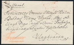 1838 Franco, Piros / Red 'CASCHAU / FRANCO' - Unghvár - Other & Unclassified