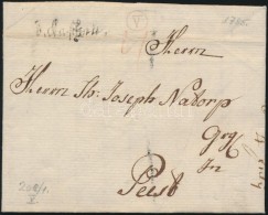 1785 Portós Levél / Cover With Postage Due 'v. Kaschau.' - Pest - Sonstige & Ohne Zuordnung