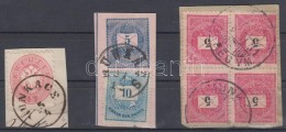 1864-1892 3 Db Kivágás (6 Db Bélyeg) / 3 Cuttings With 6 Stamps 'MUNKÁCS' - Autres & Non Classés