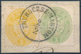 1864 2kr+3kr Kivágáson Szép 'THUROCZ SZ:MARTON' Bélyegzéssel - Otros & Sin Clasificación