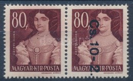 ** 1946 BetÅ±s II. Cs.10-2./80f Pár, A Bal Oldali Bélyeg Felülnyomás Nélkül - Other & Unclassified