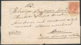 1869 5kr (regiszterhajtás) + 10kr (bontással Széttépve) Ajánlott Levélen... - Altri & Non Classificati