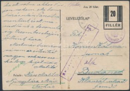 Nyíregyháza III 1945 20f Díjjegyes Köznapi Futott LevelezÅ‘lap Középen... - Sonstige & Ohne Zuordnung