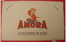 Buvard Moutarde De Dijon Amora. Vers 1950 - Mosterd