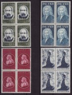 Islande N° 520 à 522 Neufs ** - Blocs De 4 - Personnages Célèbres - Unused Stamps