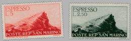 Saint Marin Exprès 1945. ~  YT 11 à 12** -  Vues De St-Marin (Série) - Express Letter Stamps