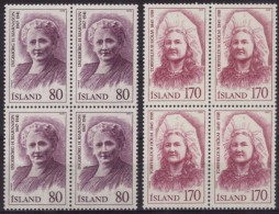 Islande N° 494 à 495 Neufs ** - Blocs De 4 - Personnages Célèbres - Unused Stamps