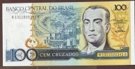 BRASIL 100 CRUZADOS ND (1986-1988) SERIE A  P# 211b  Signatures: Dilson Funaro & Francisco Gros UNC - Brazil