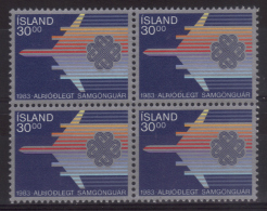 Islande N° 558 Neufs ** - Bloc De 4 - Avions - Unused Stamps