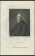 Ernst Moritz Arndt, Deutscher Schriftsteller, Stahlstich Von B.I. Um 1840 - Litografia