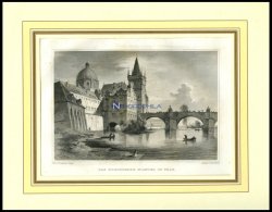 PRAG: Das Kreuzherrn Kloster, Stahlstich Von Lange/Poppel, 1840 - Lithographies
