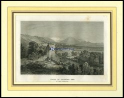 THUN, Gesamtansicht, Stahlstich Von B.I. Um 1840 - Litografía