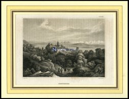 NEUCHATEL, Gesamtansicht, Stahlstich Von B.I. Um 1840 - Lithographies