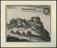 HOLLENBURG/DONAU: Das Schloß, Kupferstich Von Merian Um 1645 - Litografía