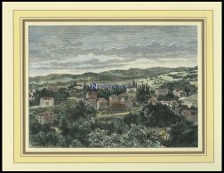 BAD GLEICHENBURG, Gesamtansicht, Kolorierter Holzstich Von Kirchner Von 1876 - Litografia