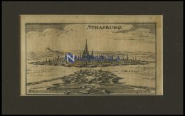 STRASSBURG, Gesamtansicht Auf D. Ferne, Kupferstich Von Riegel Um 1690 - Litografia