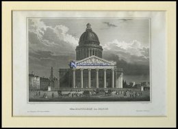 PARIS: Das Pantheon, Stahlstich Von B.I. Um 1840 - Lithographies