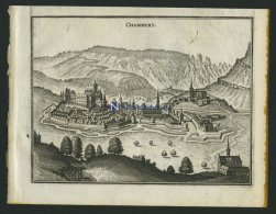 CHAMBERY, Gesamtansicht, Kupferstich Von Merian Um 1645 - Litografia