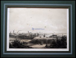 HELSINGÖR (Helsingör), Gesamtansicht, Lithographie Mit Tonplatte Von Alexander Nay Bei Emil Baerentzen, 1856, - Lithografieën