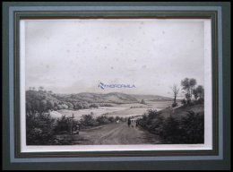 APENRADE (Aabenraa), Gesamtansicht Aus Der Ferne Aus Einem Waldweg Heraus, Lithographie Mit Tonplatte Von Alexander Nay - Litografía