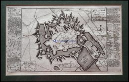 QUESNOY: Grafschaft Hennegau, Kupferstich-Plan Von Bodenehr Um 1720 - Litografia
