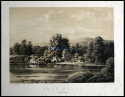 SELK (Selk Mölle Ved Danevirke), Blick über See Auf Den Ort Mit Mühle, Lithographie Mit Tonplatte Von J. - Lithographies