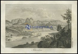 SCHANDAU/sächs. Schweiz, An Der Grenze Zu Böhmen: Heilbrunnenstädtchen Mit Romantischen Felsenrevieren An - Lithographies