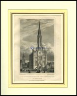 MÜNCHEN: Die Neue Pfarrkirche Der Vorstadt, Stahlstich Von Lange/Müller, 1840 - Lithographies