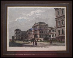 MÜNCHEN: Die Neue Akademie, Kolorierter Holzstich Um 1880 - Lithographies