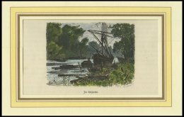 LÜBECK: Im Holzhafen, Kolorierter Holzstich Von G. Schönleber Von 1881 - Lithographies