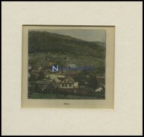 HÖFEN, Gesamtansicht, Kolorierter Holzstich Um 1880 - Lithographies