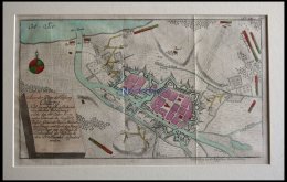 COLBERG, Festungsplan Der Belagerung Vom 3.10.1758, Altkolorierter Kupferstich Bei Raspische Buchhandlung 1760 - Litografía