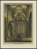 BERLIN: Das Innere Der Klosterkirche, Kolorierter Holzstich Um 1880 - Lithographies