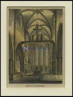 BERLIN: Das Innere Der Klosterkirche, Kolorierter Holzstich Um 1880 - Litografía