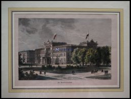 BERLIN: Das Generalstabsgebäude, Kolorierter Holzstich Um 1880 - Litografía