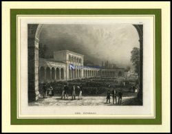 BAD KISSINGEN: Der Kursaal, Stahlstich Von B.I. Um 1840 - Lithographies