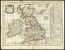 Großbritannien Und Irland, Les Royaumes D`Angleterre D`Ecosse Et D`Irlande, Grenzkolorierter Kupferstich Aus Delam - Other & Unclassified