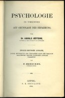 KLASSISCHE LITERATUR Dr. Harald Höffding: Psychologie In Umrissen Auf Grundlage Der Erfahrung. 2. Deutsche Ausgabe, - Autres & Non Classés