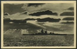 ALTE POSTKARTEN - SCHIFFE Deutsches Schlachtschiff Im Atlantik, Ansichtskarte Von 1943 - Altri & Non Classificati