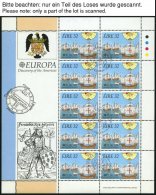 EUROPA UNION KB BRIEF, 1992, Entdeckung Amerikas, 13 Verschiedene Kleinbogensätze, Pracht, Mi. 640.- - Colecciones