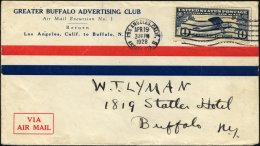 US-FLUGPOST 306 BRIEF, 19.4.1928, BUFFALO-LOS ANGELES, Werbeflugbrief Mit Interessantem Inhalt, Pracht, R! - 1c. 1918-1940 Lettres