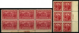 USA 307/8 **, Scott 643/4, 1927, Vermont, Im Postfrischen Sechserblock Mit Plattennummer, Feinst/Pracht, $ 102.50 - Usados