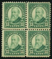 USA 275a VB **, Scott 622, 1926, 13 C. Grün Harrison Im Postfrischen Viererblock, Pracht - Used Stamps