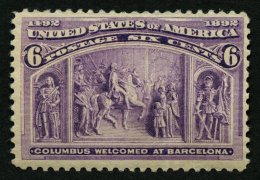 USA 78 **, Scott 235, 1893, 6 C. Columbus-Weltausstellung, Postfrisch, Feinst (kleine Knitter), $ 160 - Used Stamps