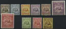 TURKS- UND CAICOS-INSELN 36-45 *, 1900-05, 2 P. - 3 Sh. Und 1/2 P. - 3 P., Falzrest, 10 Prachtwerte, Mi. 186.- - Turks And Caicos