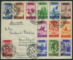 SPANISCH-MAROKKO 153-64,169 BRIEF, 1937, 13 Werte Nationale Erhebung Auf FDC Nach Hamburg, Pracht - Maroc Espagnol