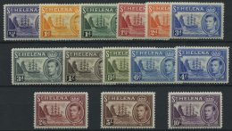 ST. HELENA 97-110 *, 1938, König Georg IV, Falzrest, Prachtsatz, Mi. 190.- - Saint Helena Island